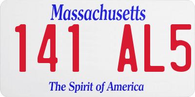 MA license plate 141AL5