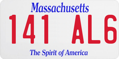 MA license plate 141AL6