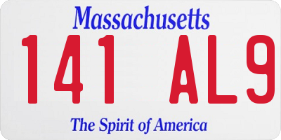MA license plate 141AL9