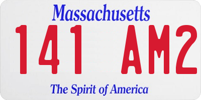 MA license plate 141AM2