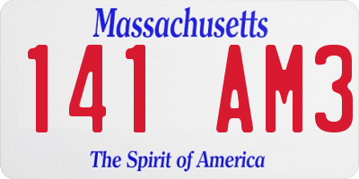 MA license plate 141AM3