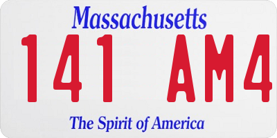 MA license plate 141AM4