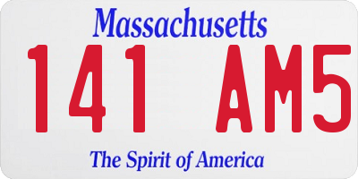 MA license plate 141AM5