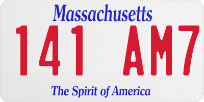 MA license plate 141AM7