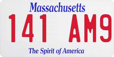 MA license plate 141AM9