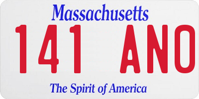 MA license plate 141AN0