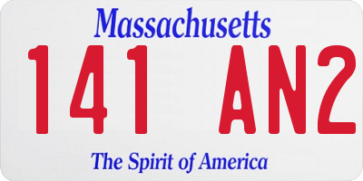 MA license plate 141AN2