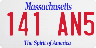 MA license plate 141AN5