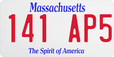 MA license plate 141AP5