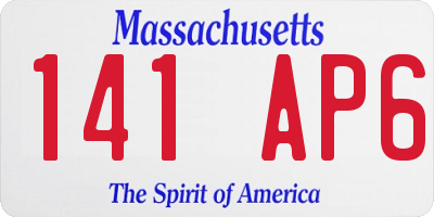 MA license plate 141AP6