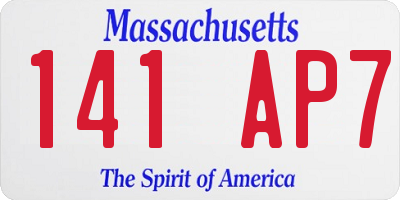 MA license plate 141AP7