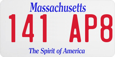 MA license plate 141AP8