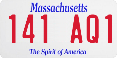 MA license plate 141AQ1