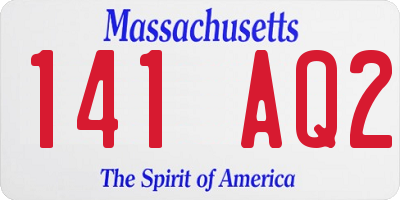 MA license plate 141AQ2
