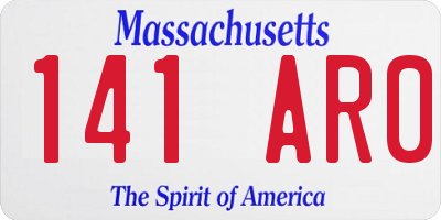 MA license plate 141AR0