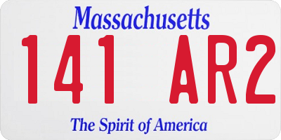 MA license plate 141AR2