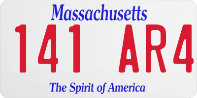 MA license plate 141AR4