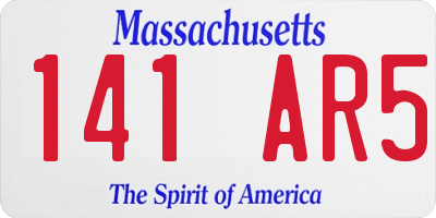MA license plate 141AR5