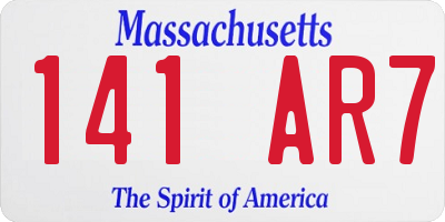 MA license plate 141AR7