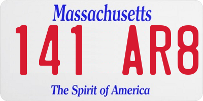 MA license plate 141AR8
