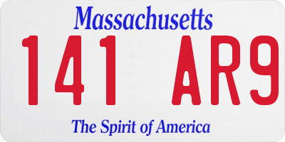 MA license plate 141AR9