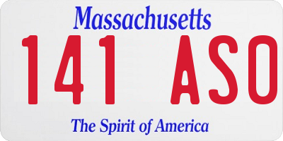 MA license plate 141AS0