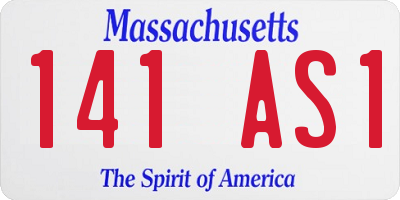 MA license plate 141AS1