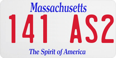 MA license plate 141AS2