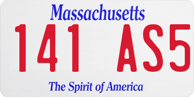 MA license plate 141AS5