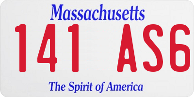 MA license plate 141AS6