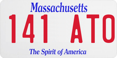 MA license plate 141AT0
