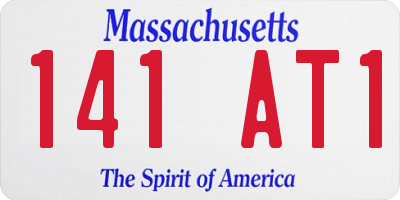MA license plate 141AT1