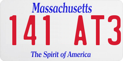 MA license plate 141AT3