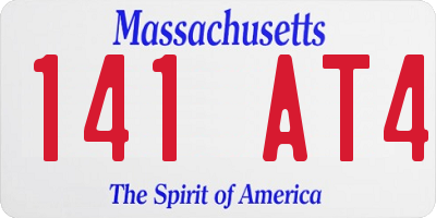 MA license plate 141AT4