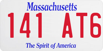 MA license plate 141AT6