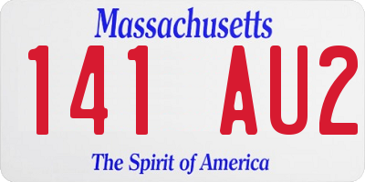 MA license plate 141AU2