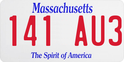 MA license plate 141AU3