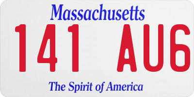 MA license plate 141AU6