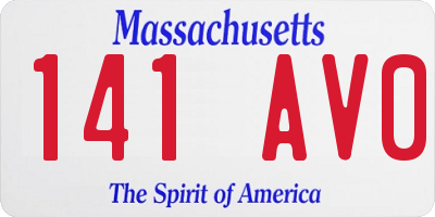 MA license plate 141AV0