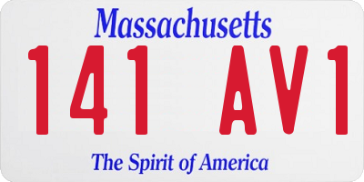 MA license plate 141AV1