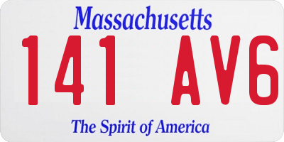 MA license plate 141AV6