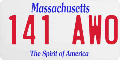 MA license plate 141AW0