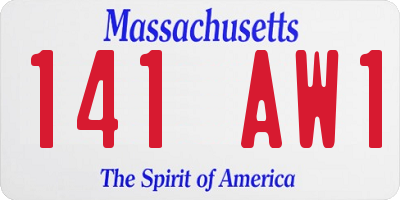 MA license plate 141AW1