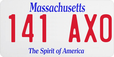 MA license plate 141AX0