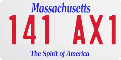 MA license plate 141AX1