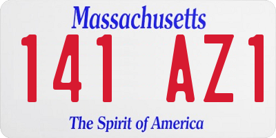 MA license plate 141AZ1