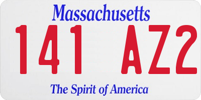 MA license plate 141AZ2