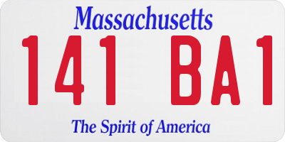 MA license plate 141BA1