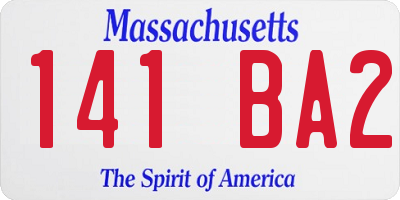 MA license plate 141BA2