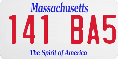 MA license plate 141BA5